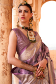 Foil Print Mauve Pink Viscose Light Weight Saree