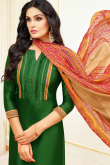 Forest Green Rayon Churidar Suit