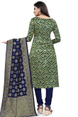 Forest Green Silk Festive Wear Churidar Suit