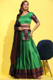 Forest Green Weaved Zari Silk Casual Wear Flared Style Lehenga 