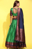 Forest Green Weaved Zari Silk Casual Wear Flared Style Lehenga 