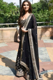 Georgette Anarkali Suit In Black Color