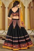 Georgette Black Embroidered Flared Style Chaniya Choli