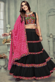 Georgette Black Lace Embroidered A Line Chaniya Choli
