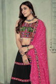 Georgette Black Lace Embroidered A Line Chaniya Choli