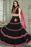 Georgette Black Lace Embroidered A Line Chaniya Choli