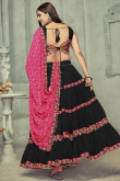 Georgette Black Lace Embroidered A Line Chaniya Choli