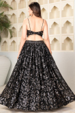 Georgette Black Sequins Embroidred Flared Style Lehenga