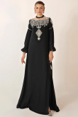 Georgette Black Trouser Suit with Zari Work for Wedding Party