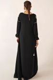 Georgette Black Trouser Suit with Zari Work for Wedding Party
