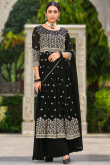 Georgette Black Zari Embroidered Palazzo Suit 
