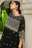 Georgette Black Zari Embroidered Palazzo Suit 
