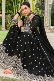 Georgette Black Zari Embroidered Palazzo Suit 