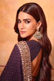 Georgette Dark Purple Sequins Embroidered Heavy Saree