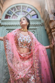 Georgette Embroidered Lehenga Choli In Off White Color