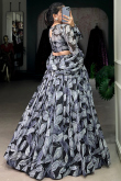 Georgette Light Purple Lehenga with Printed Work for Diwali