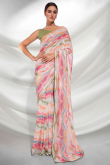 Georgette Light Weight Embroidered Multi Color Saree for Events