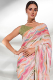Georgette Light Weight Embroidered Multi Color Saree for Events