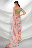 Georgette Light Weight Embroidered Multi Color Saree for Events