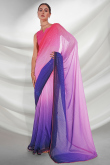 Elegant Georgette Light Weight Embroidered Multi Color Saree