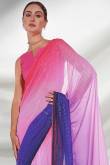 Elegant Georgette Light Weight Embroidered Multi Color Saree