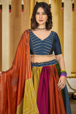 Georgette Multi Color Embroidered Flared Style Chaniya Choli