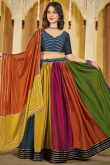 Georgette Multi Color Embroidered Flared Style Chaniya Choli