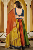 Georgette Multi Color Embroidered Flared Style Chaniya Choli