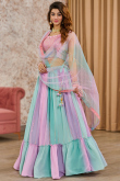 Multi Color Georgette Flared Style Lehenga