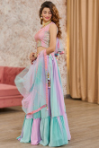 Multi Color Georgette Flared Style Lehenga