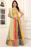 Georgette Multi Color Zari Embroidered Panelled Chaniya Choli