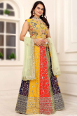 Georgette Multi Color Zari Embroidered Panelled Chaniya Choli