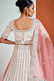 Georgette Pale Pink Mirror Embroidered Lehenga