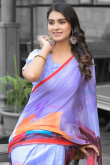 Georgette Pre-Stitched Light Purple Saree With Printed Work 