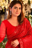 Georgette Red Sequins Embroidered Heavy Saree 