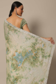 Georgette Sage Green Printed Sangeet Saree