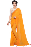 Georgette Saree In Light Orange Colour
