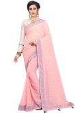 Georgette Saree In Light Pink Colour
