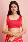 Georgette Tomato Red Leheriya Printed Saree