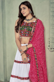 Georgette White Lace Embroidered A Line Chaniya Choli