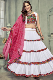 Georgette White Lace Embroidered A Line Chaniya Choli