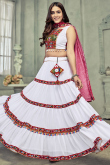 Georgette White Lace Embroidered A Line Chaniya Choli