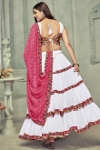 Georgette White Lace Embroidered A Line Chaniya Choli