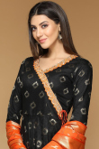 Dupion Anarkali Suit In Black Color for Wedding & Party