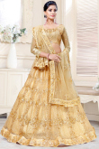 Gold Net Embroidered Indian Lehenga 