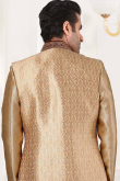 Gold Silk Jacket Style Men's Sherwani 