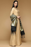 Golden Beige Dupion Anarkali Suit for Eid