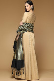 Golden Beige Dupion Anarkali Suit for Eid