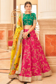 Gorgeous Ruby Pink Art Silk Embroidered Lehenga Choli 