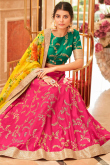 Gorgeous Ruby Pink Art Silk Embroidered Lehenga Choli 